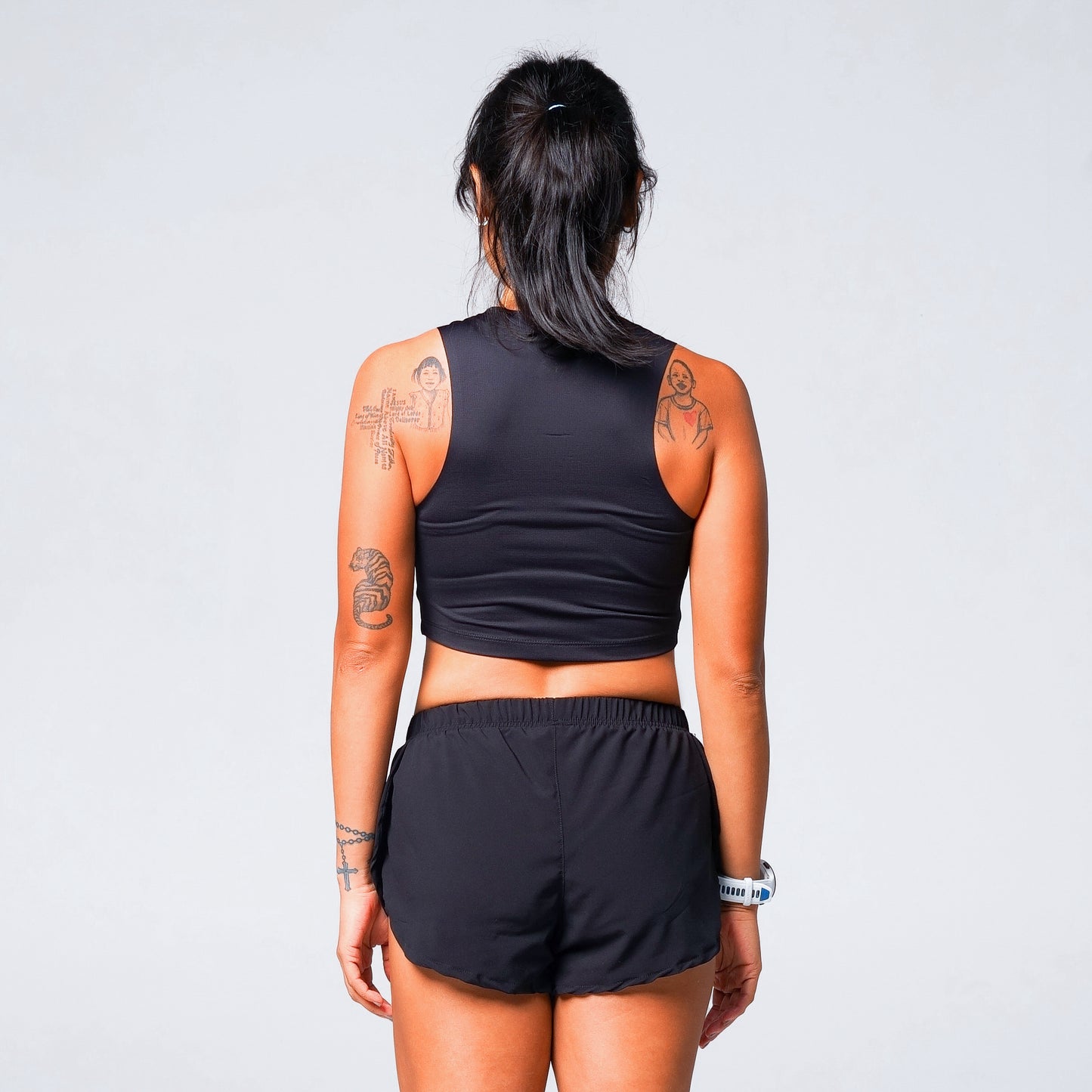 [MADE FOR WOMEN] FAST AND FUN RUNNING CROP TOP WOMEN BASIC BLACK