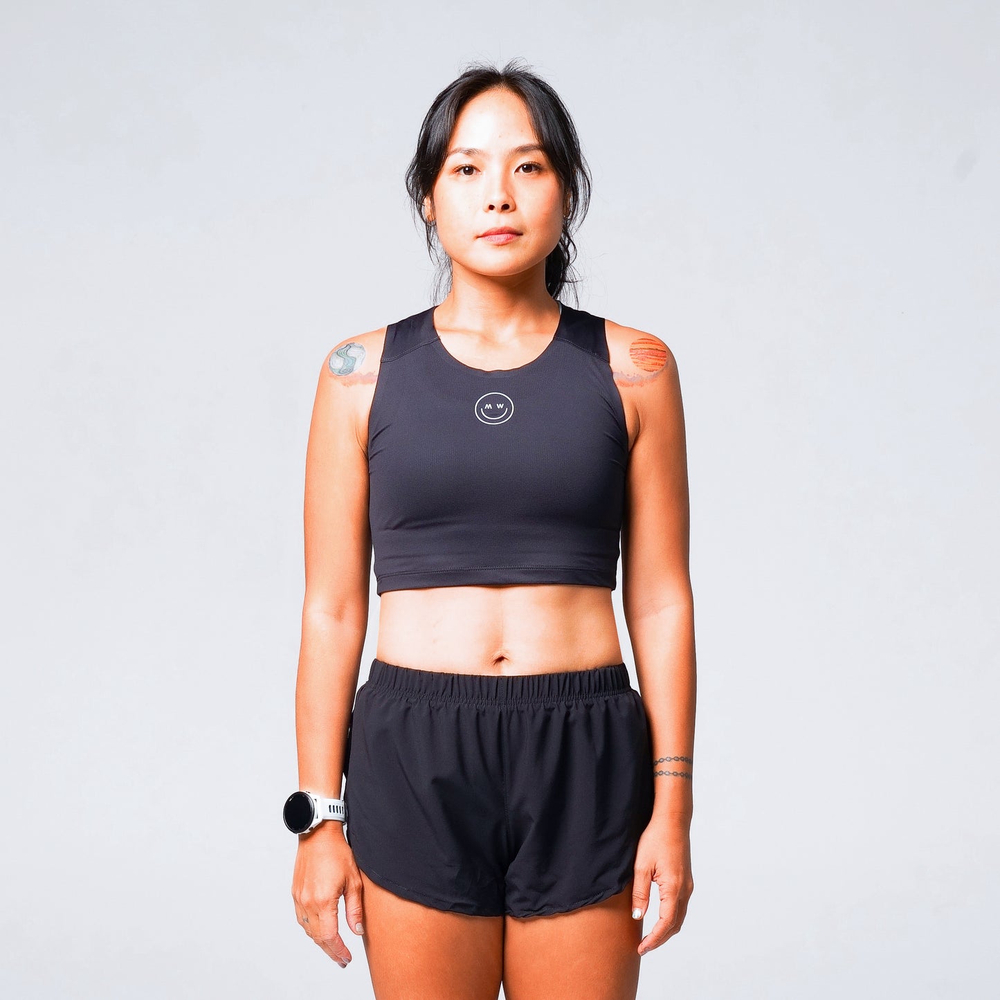 [MADE FOR WOMEN] FAST AND FUN RUNNING CROP TOP WOMEN BASIC BLACK