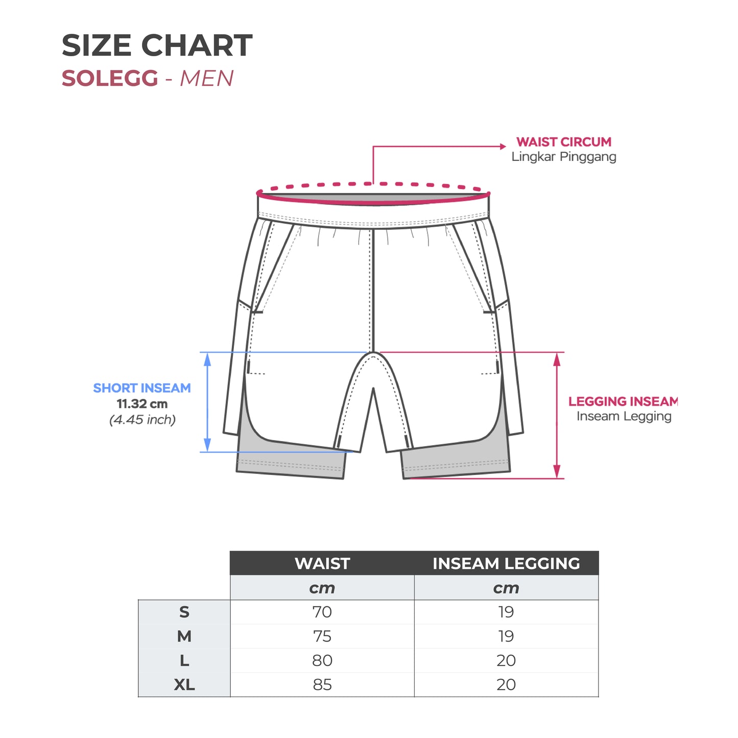 [PARC] SOLEGG Running Short 2 in 1 - Dyed