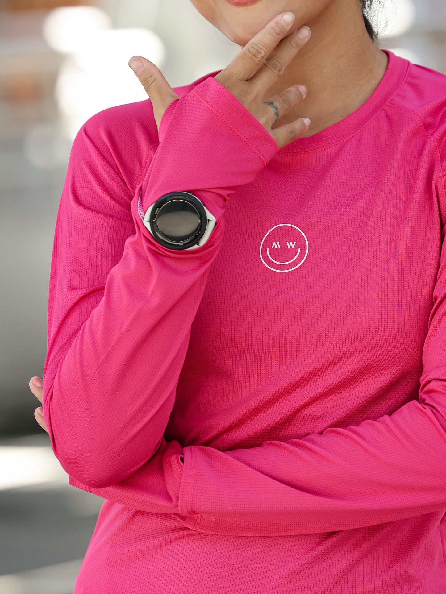 [MADE FOR WOMEN]  SYNERGY  SERIES | BASIC WOMEN Longsleeve for running, trail | DANCING PINK