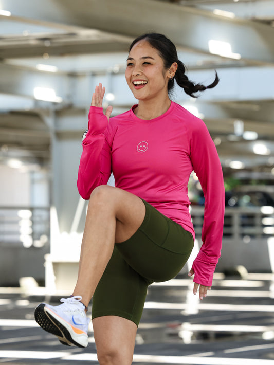 [MADE FOR WOMEN]  SYNERGY  SERIES | BASIC WOMEN Longsleeve for running, trail | DANCING PINK